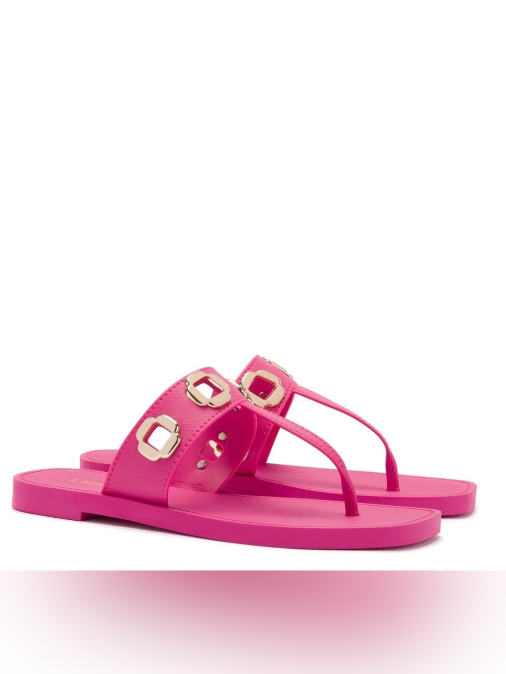 Larroude Milan Women's Jelly Pink PVC Thong Sandals Pool Slipper Size 10/11 NIB